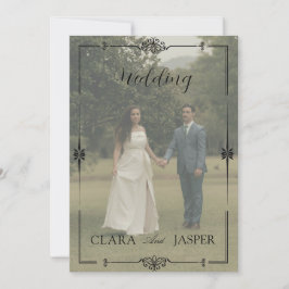 Ren Modern Minimalistisk Full Foto Bröllop  Inbjudningar