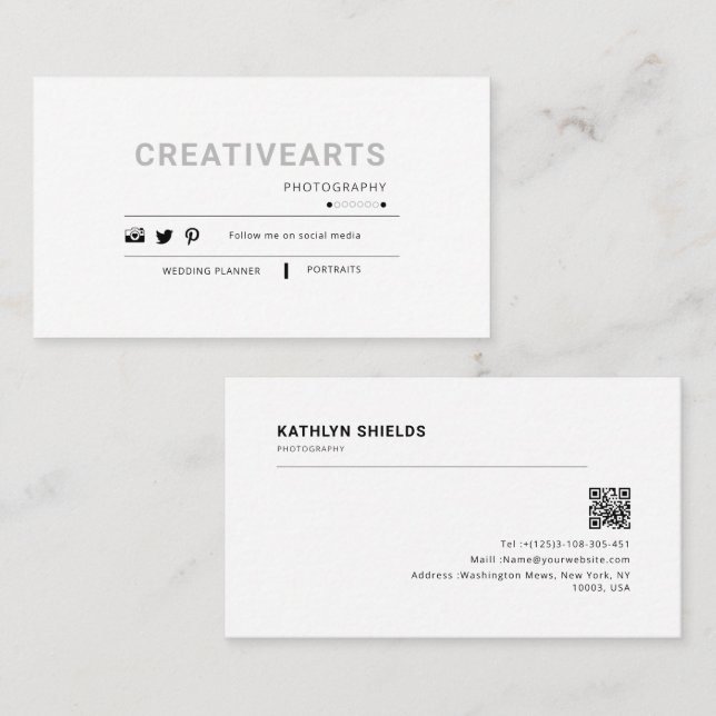 ren modern serif-typografi minimalistisk  visitkort (Fram/baksida)