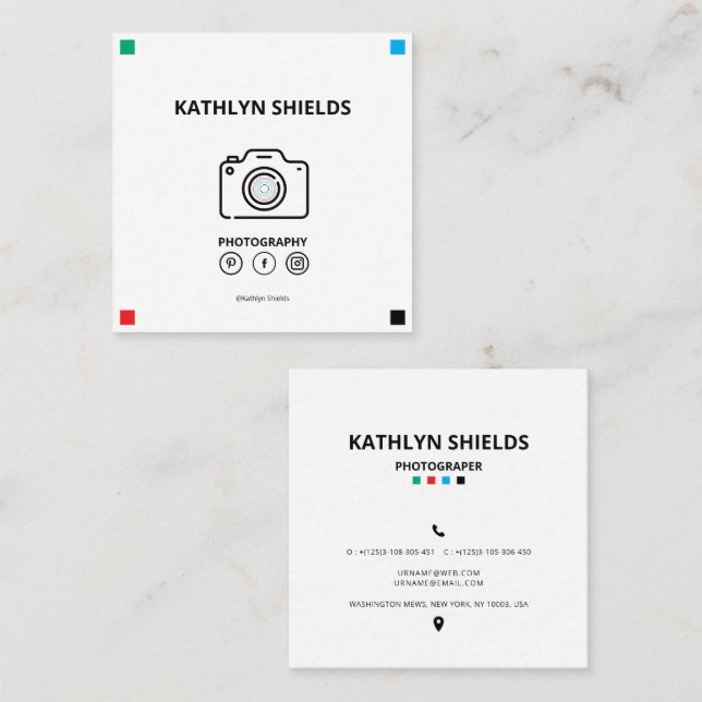 Ren Modern Stilfull Typografi Minimalistisk  Fyrkantigt Visitkort (Fram/baksida)