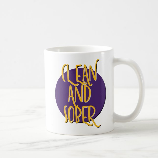 Ren mugg med slogan för nykterhet och återhämtning (Höger)