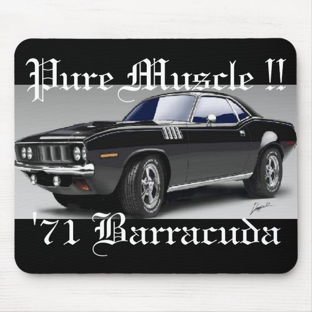 'Ren muskel för 71 Barracuda!! Mousepad Musmatta (Framsidan)