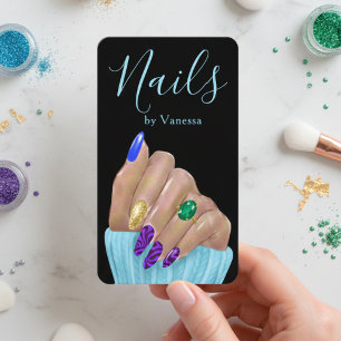 Ren Nagelkonstnär QR-kod Modern Nageltekniker Visitkort