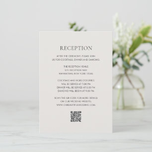 Ren Neutralt QR-kod Elegant bröllop Tilläggskort