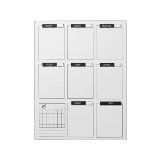 Ren och minimal veckovis planerplatta anteckningsblock