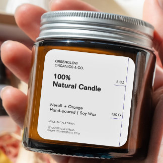 Ren och minimalistisk modern, vit produktförpackni fyrkantigt klistermärke