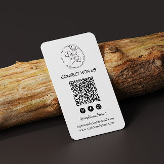 Ren och modern varumärkesidentitet med QR-kod Visitkort
