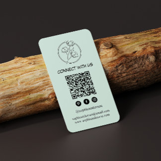 Ren och modernt varumärke med QR-kod Visitkort