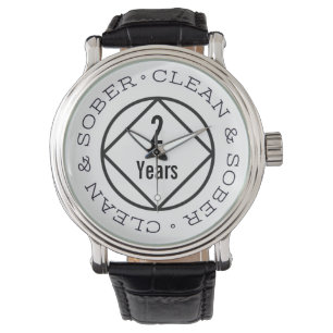 Ren och nyktert varje år Sobriety Milestone Gift Armbandsur