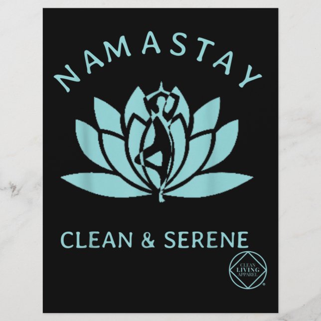 Ren och serene Yoga Narcotics Anonymous Reklamblad (Framsidan)