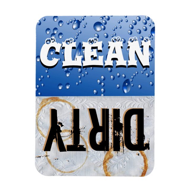 Ren och smutsig Dishwasher Vinyl Magnet (Vertikal)