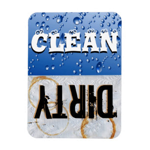 Ren och smutsig Dishwasher Vinylmagnet Magnet