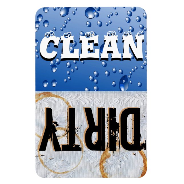 Ren och smutsig doishwasher Large Vinyl Magnet (Vertikal)