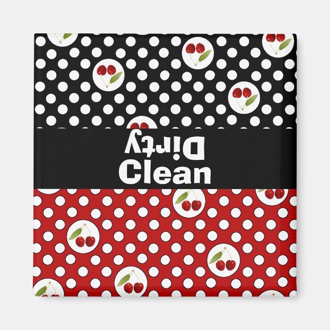 Ren och smutsig Roligt Dishwasher Magnet (Framsidan)