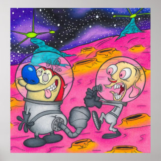 Ren och Stimpy Trippy Space Planet Poster