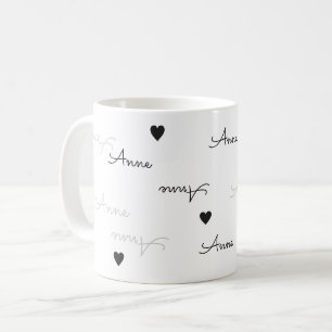 ren och tydlig namn-typografi kärlek kaffemugg