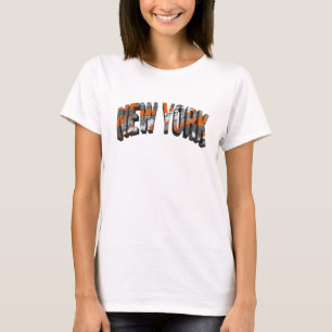 Ren Orange NEW YORK Text Design T Shirt