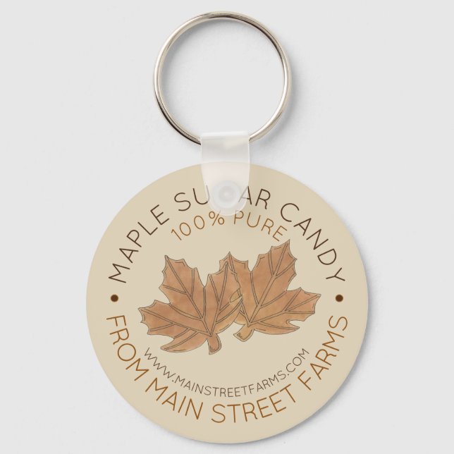 Ren Organic Maple Sugar Syrup Candy Löv Löv Nyckelring (Framsida)