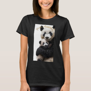 Ren Panda Mamma och Bebis Ekologisk T-shirt för Kv