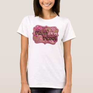 Ren Pink NEW YORK Designtryck T Shirt