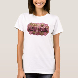 Ren Pink NEW YORK-skrivning T Shirt
