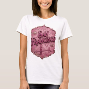 Ren Pink SAN FRANCISCO 3D Text Konst T Shirt