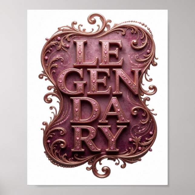 Ren Purple LEGENDARY Grafisk Design Poster (Framsidan)