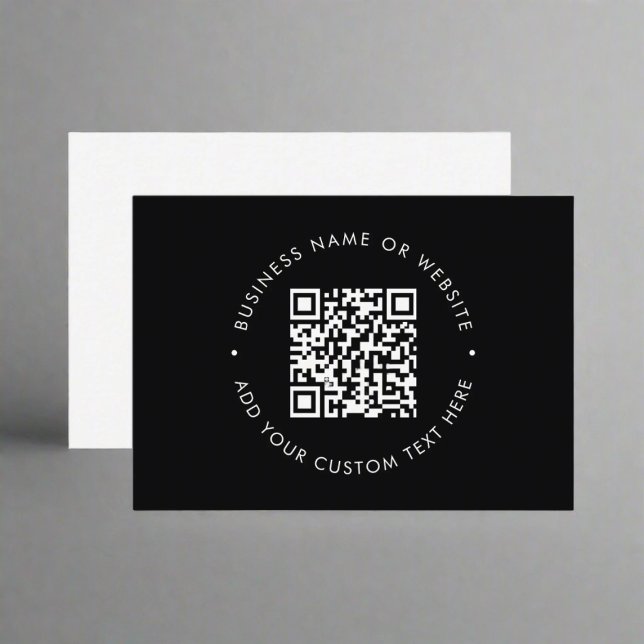 Ren QR-kod l Marknadsföringssvartvitt Visitkort (Skapare uppladdad)