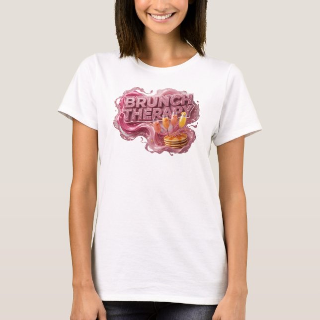 Ren Röd BRUNCH TERAPI Statement T-shirt (Framsida)