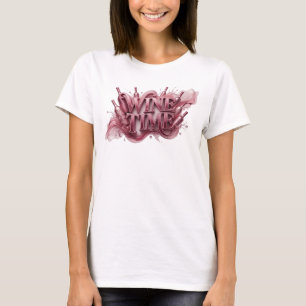 Ren Röd VIN TID Bärbar Konst T Shirt