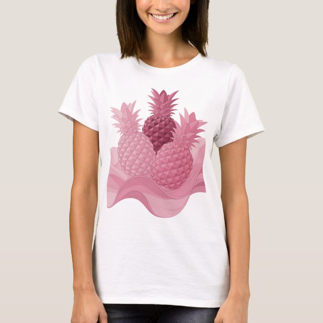 Ren Rosa RÖDA ANANASER Citat Design T Shirt (Framsida)