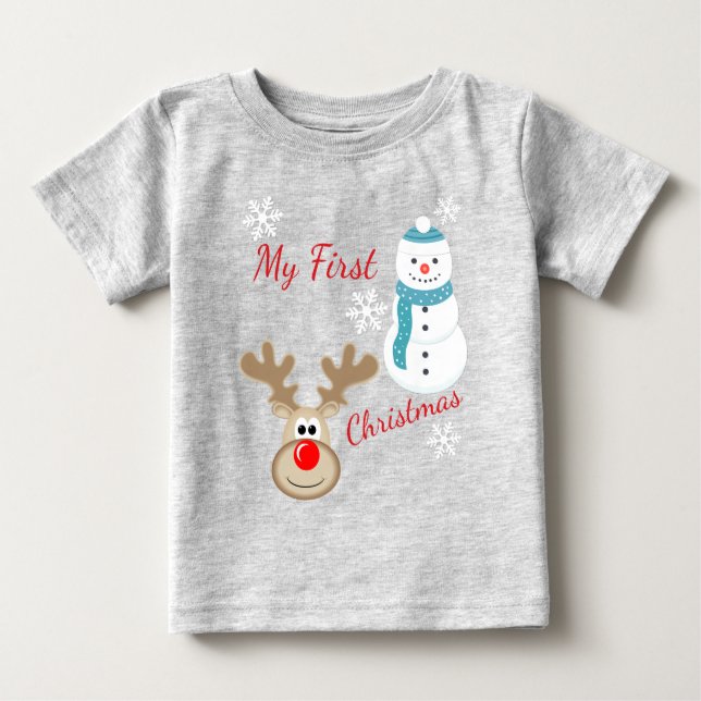Ren Rudolph, 1st jul för snögubbebaby T Shirt (Framsida)