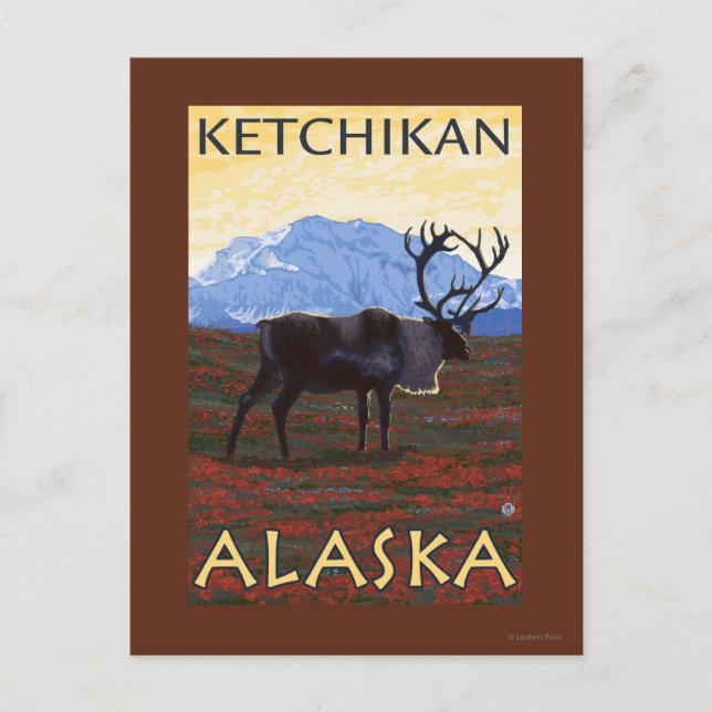 Ren Scen - Ketchikan, Alaska Vykort (Framsida)