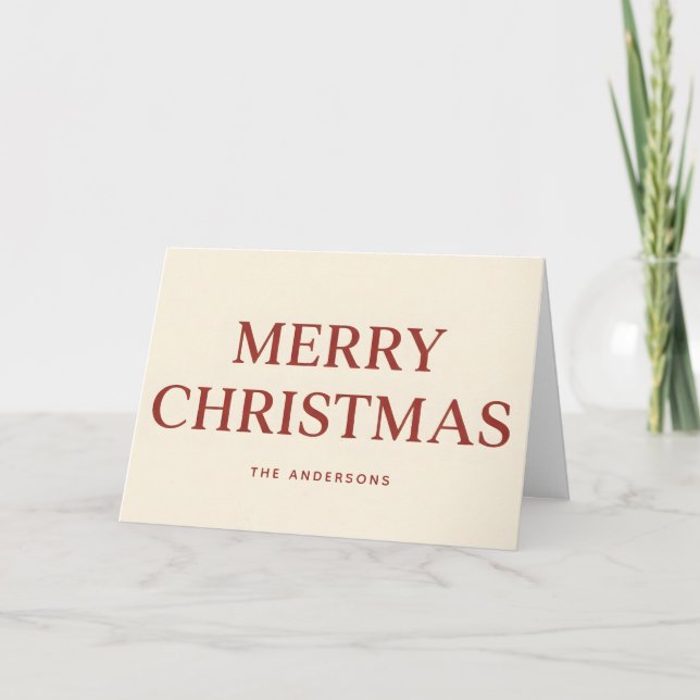 Ren Serif Retro Script God Jul Helgkort (Framsida)