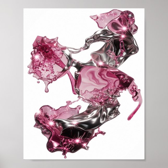 Ren Silver ABSTRAKT KONST Abstrakt Design v2 Poster (Framsidan)