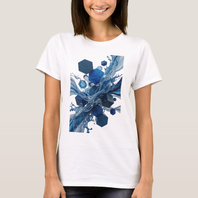 Ren Silver ABSTRAKT KONST Design T Shirt (Framsida)