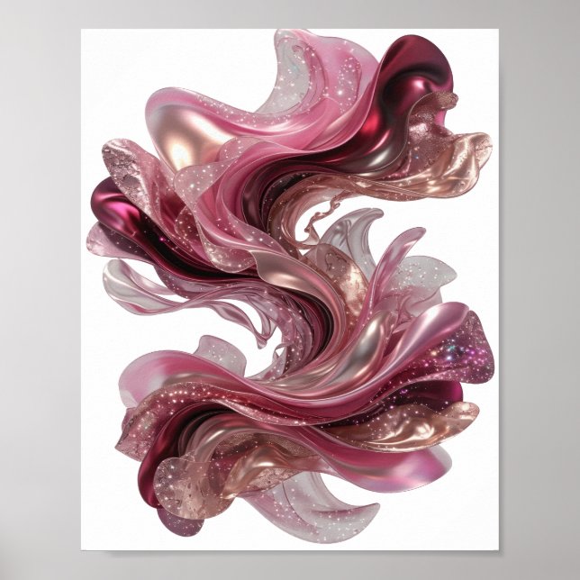 Ren Silver ABSTRAKT KONST Mode Print Poster (Framsidan)