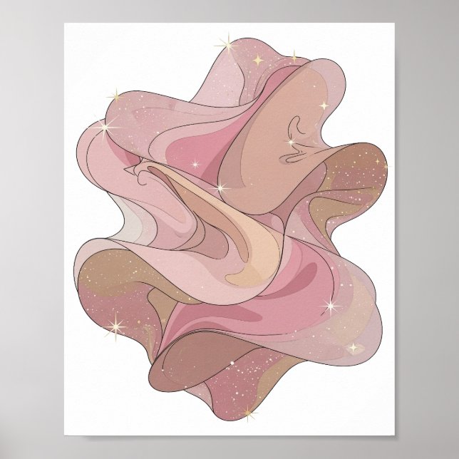 Ren Silver ABSTRAKT KONST Modeutskrift Poster (Framsidan)