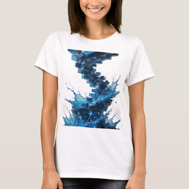 Ren Silver ABSTRAKT KONST Skräddarsydd T-shirt (Framsida)
