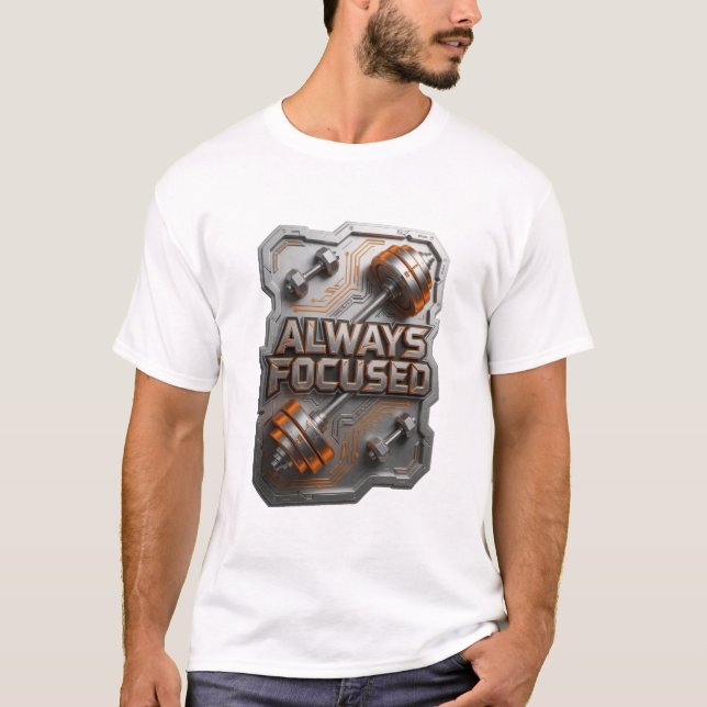 Ren silver ALLTID FOKUSERAD Textdesign T Shirt (Framsida)
