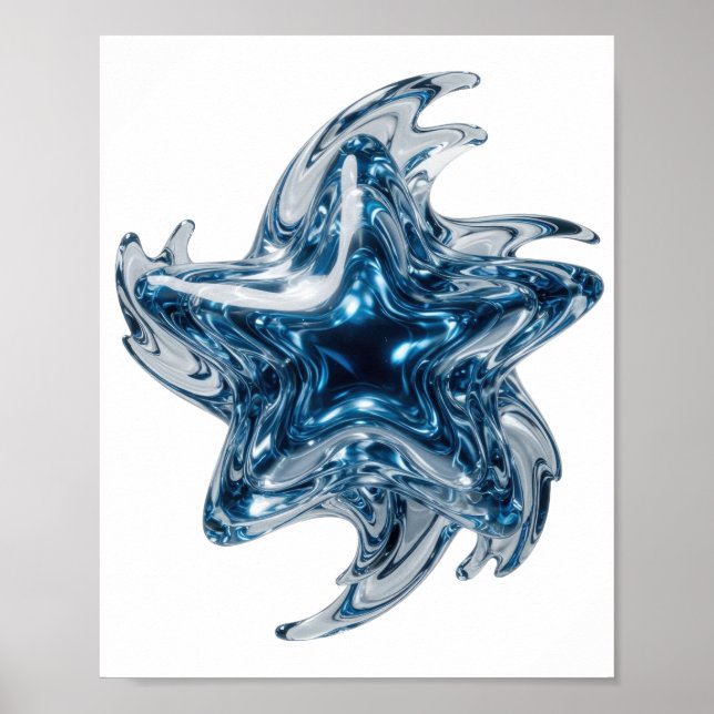 Ren Silver BLUE STAR Slogan Design Poster (Framsidan)