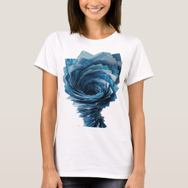 Ren Silver BLUE TORNADO Modern Design T Shirt (Framsida)