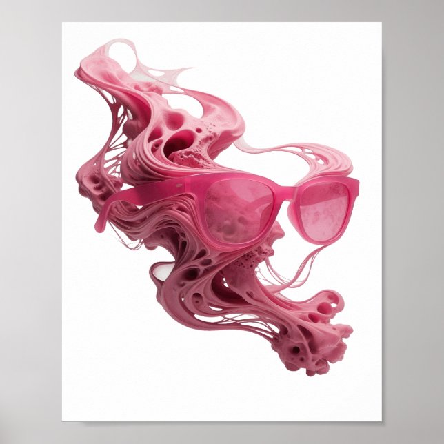 Ren Silver FLOATING GLASSES Grafisk Design Poster (Framsidan)