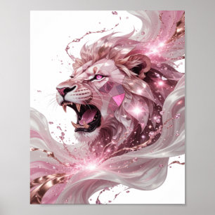 Ren Silver LION KING Grafisk Design Poster