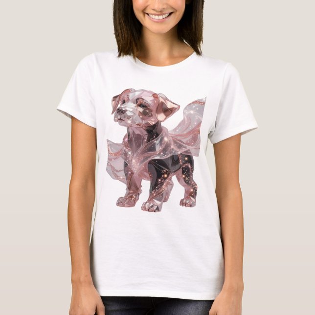 Ren silver ROSÉGULD HUND Textdesign T Shirt (Framsida)