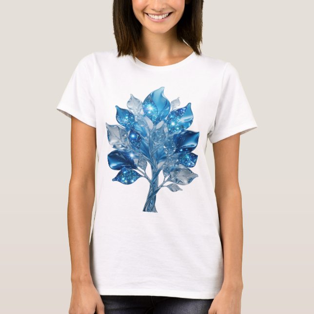 Ren Silver VATTEN TRÄD Text Design T Shirt (Framsida)