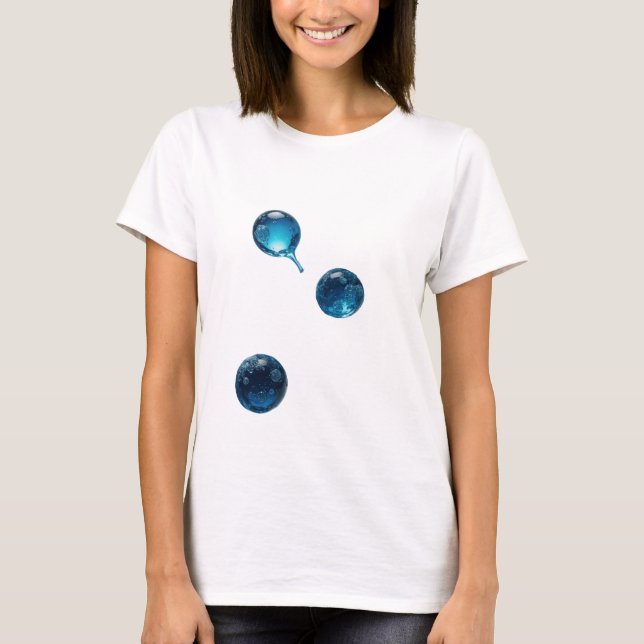 Ren Silver VATTENDROP Textdesign T Shirt (Framsida)