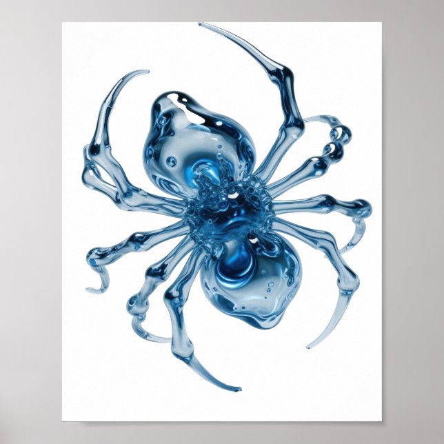 Ren Silver VATTENSPINDEL Grafisk Design Poster (Framsidan)