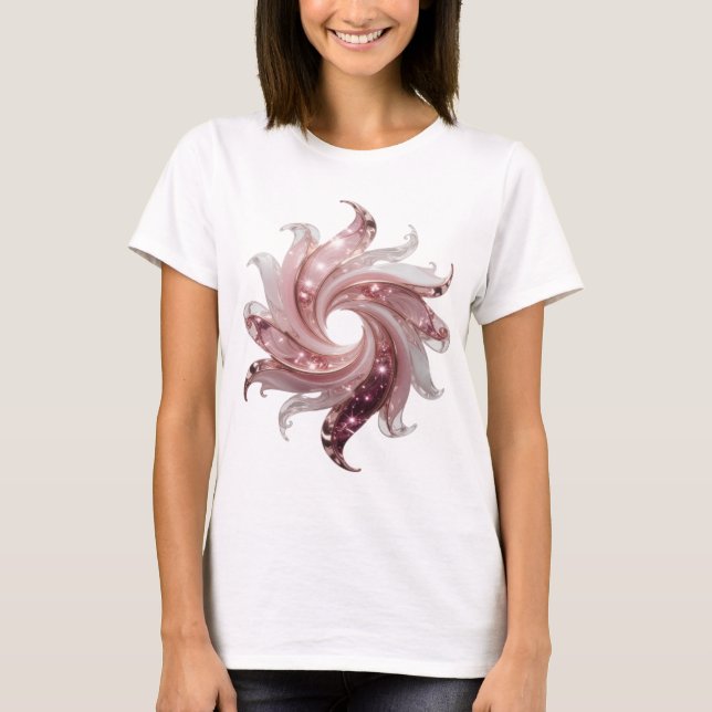 Ren Silverglänsande STJÄRNA Tryck T Shirt (Framsida)