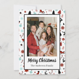 Ren Sleigh Jul Granar Julkort