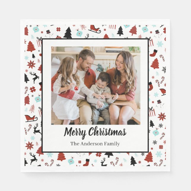 Ren Sleigh Jul Granar Pappersservett (Framsidan)